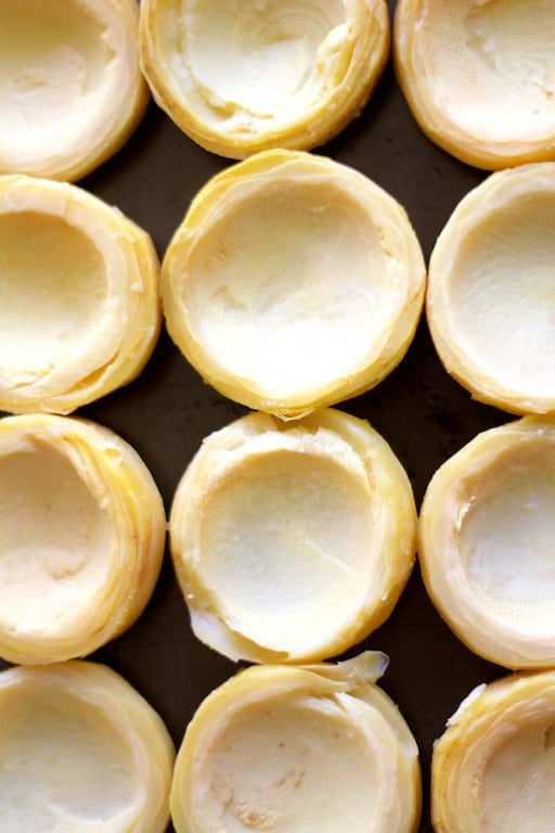 Photo of artichoke bottoms before being filled.