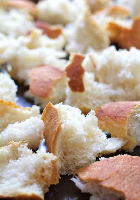 Photo of unbaked sourdough croutons.