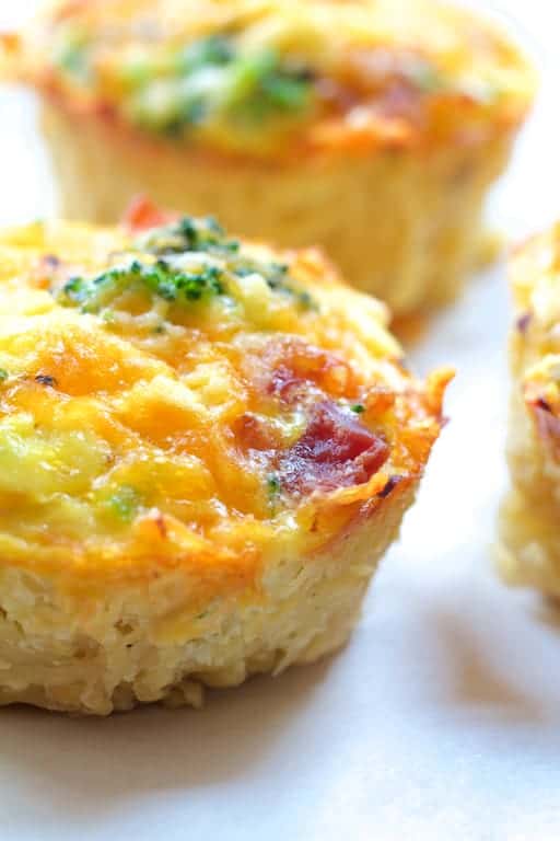 Close-up photo of one of the quiches.