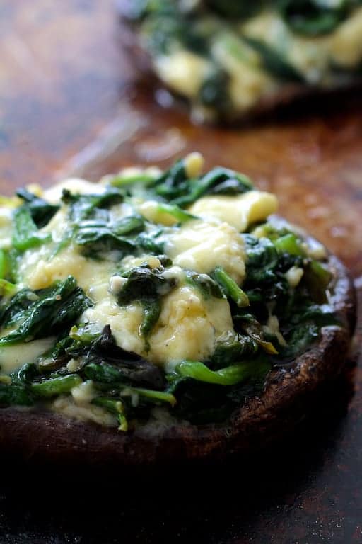 Photo of Spinach Cambozola Stuffed Mushrooms.