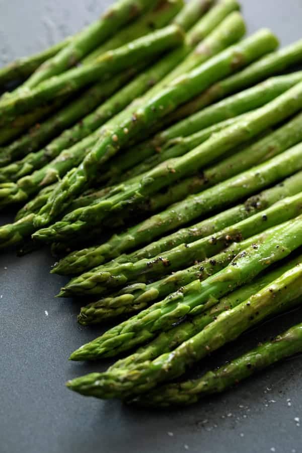 Photo of roasted asparagus.