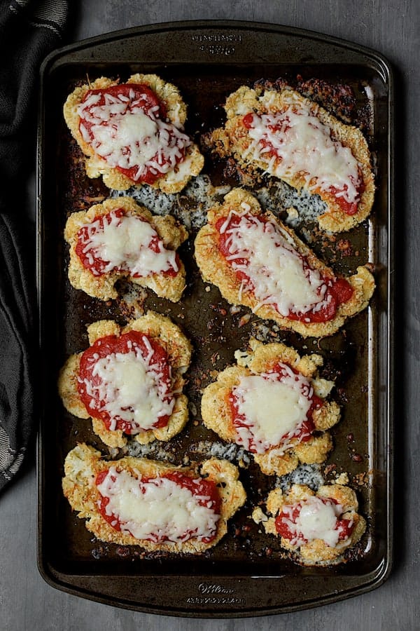 Photo of breaded, baked and sauce with cheese melted ready to be served.