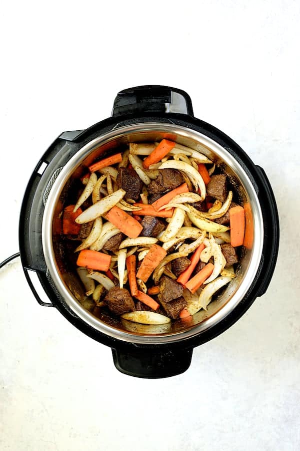 Photo of all the ingredients in the Fissler Multi Pot before being cooked.