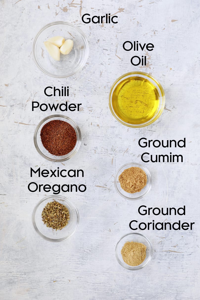 Photo of some of the ingredients for cauliflower tacos.