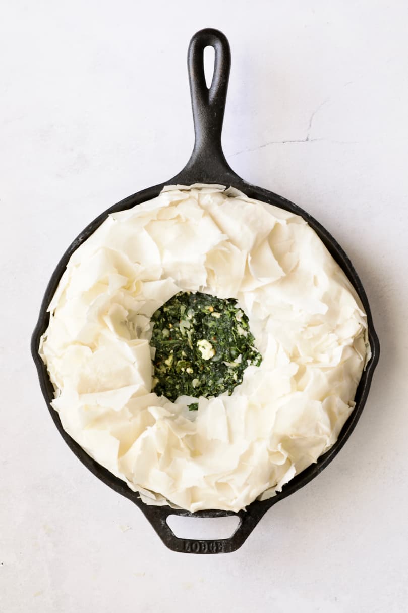 Photo of spanakopita before being baked.
