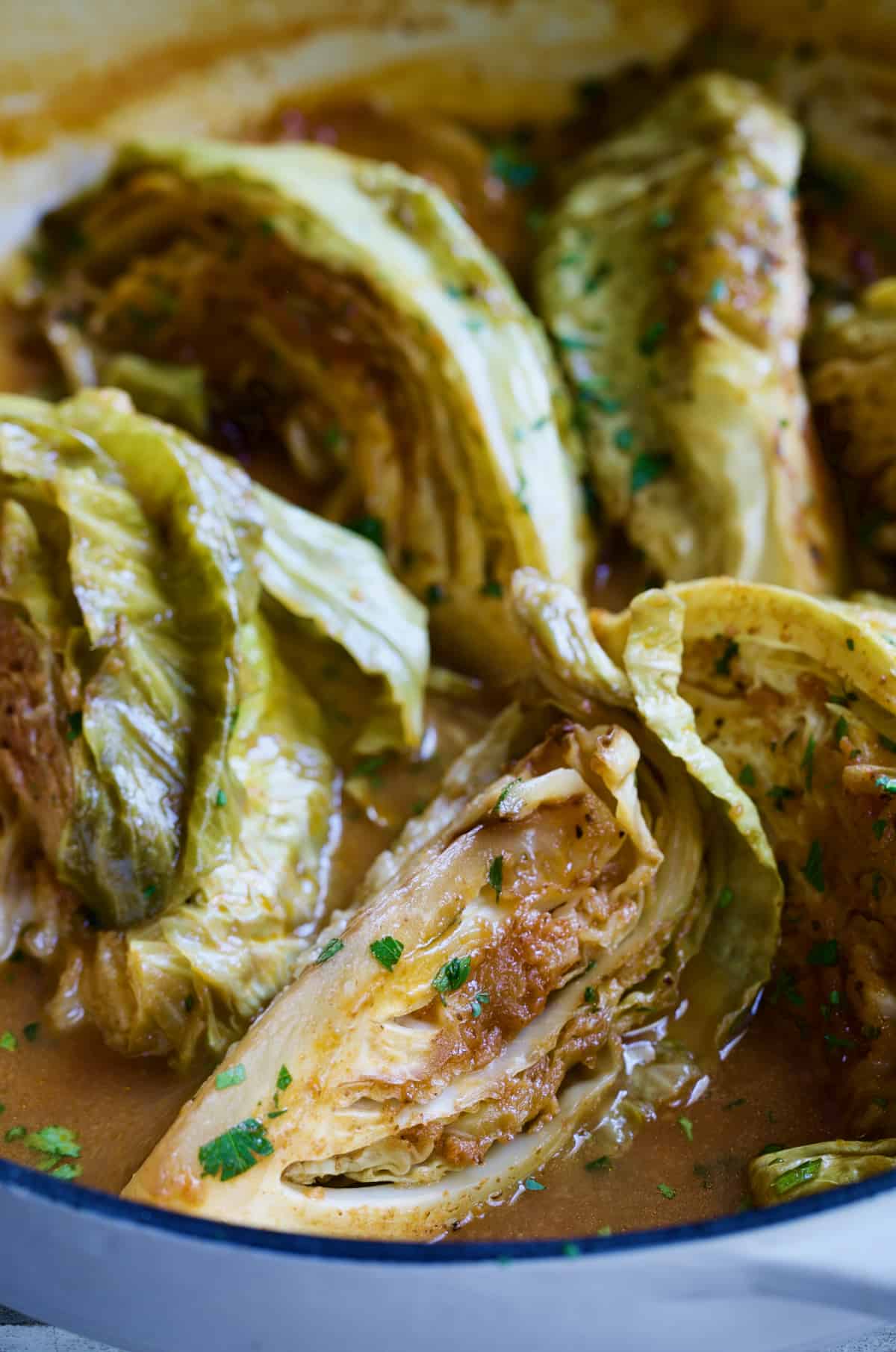 Cider Vinegar Braised Cabbage Wedges