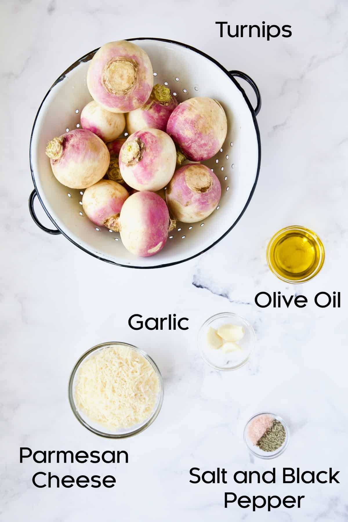 Ingredients for Parmesan Crusted Crushed Turnips