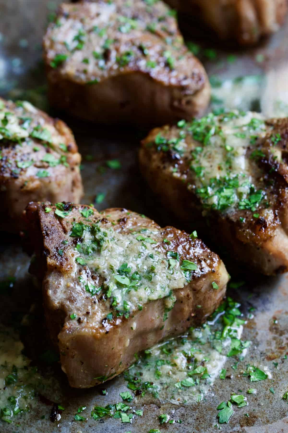 Seared Lamb Chops with Anchovy Butter.