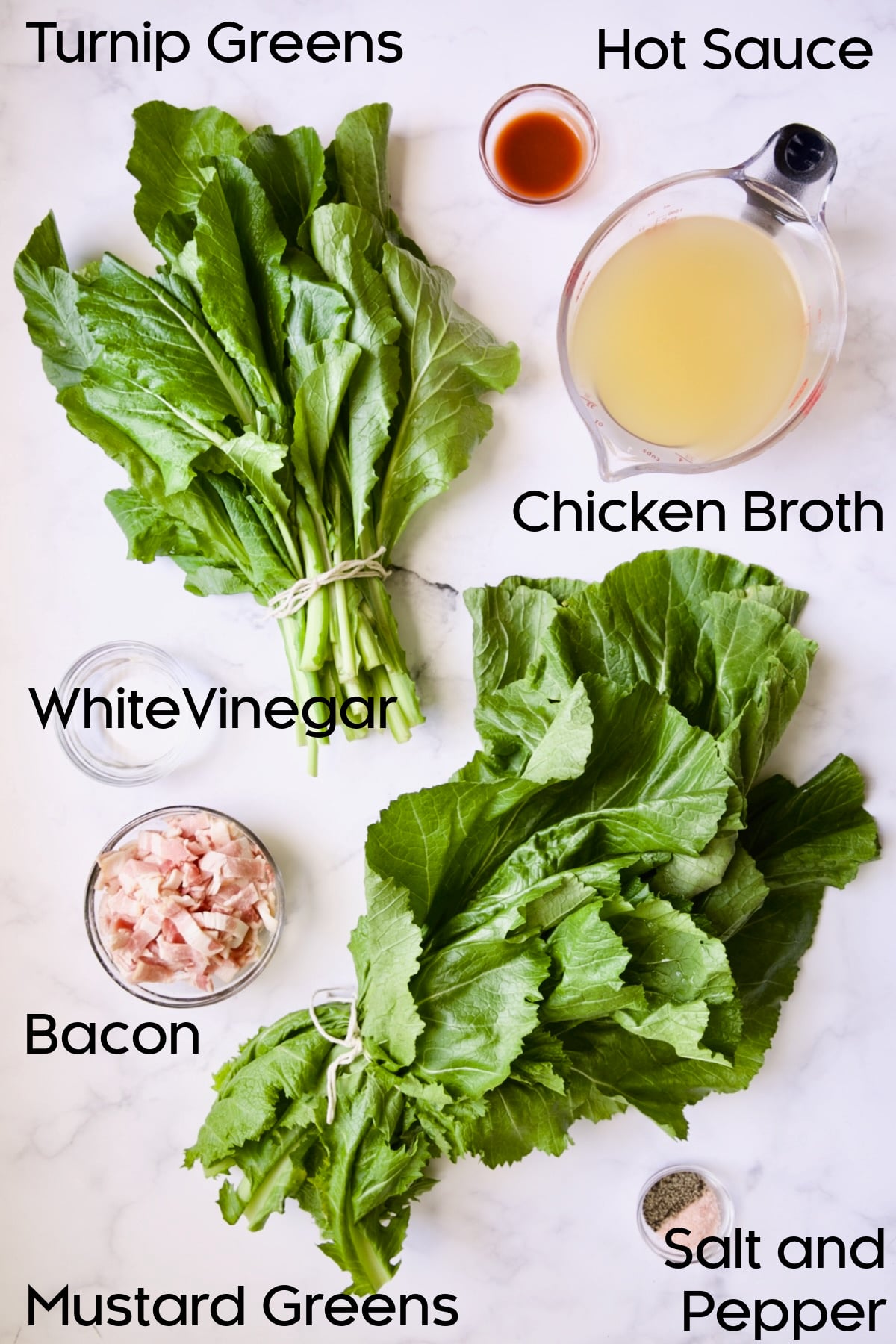 Ingredients for Braised Southern Greens