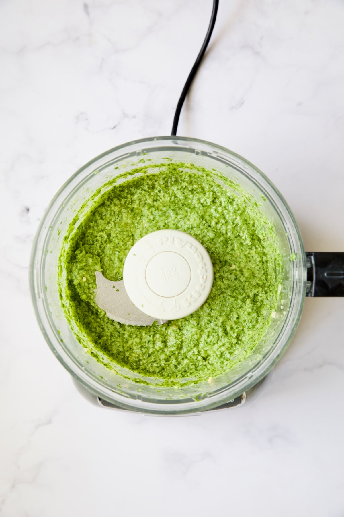 Cilantro - Ginger Pesto in food processor.