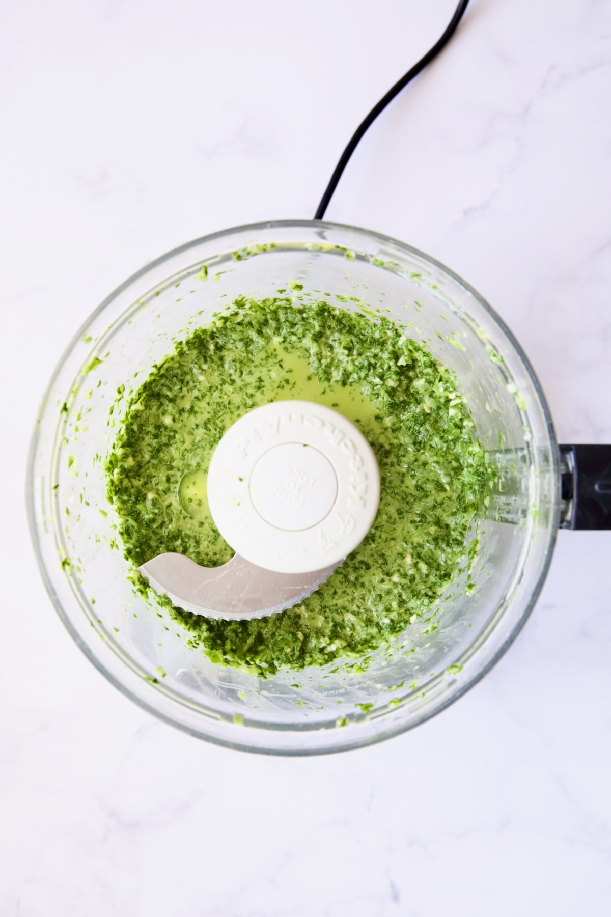 Cilantro - Cashew Sauce in food processor.