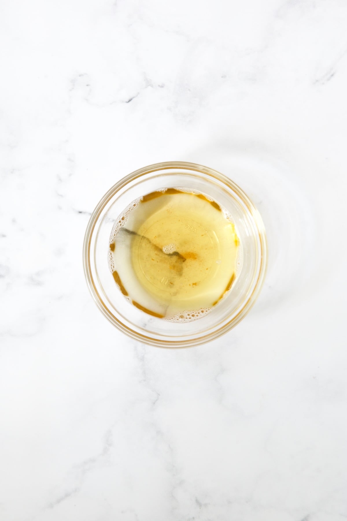 Bacon grease in glass bowl.