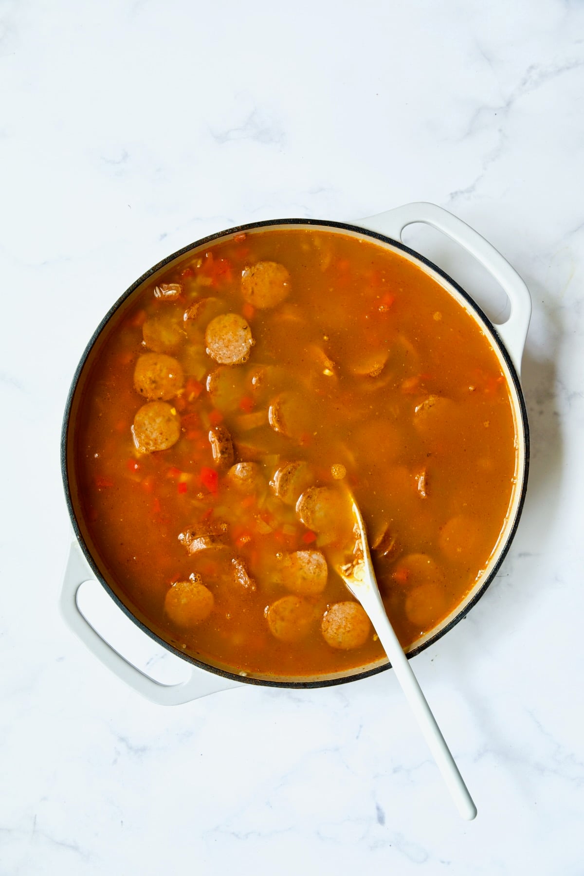 Process shot with broth added.