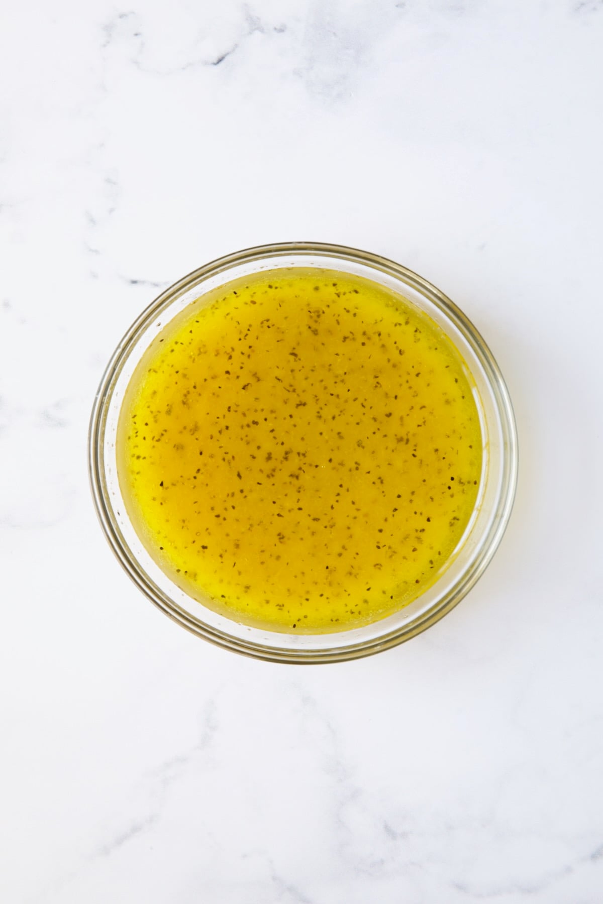 Lemon Honey Dressing in glass bowl.