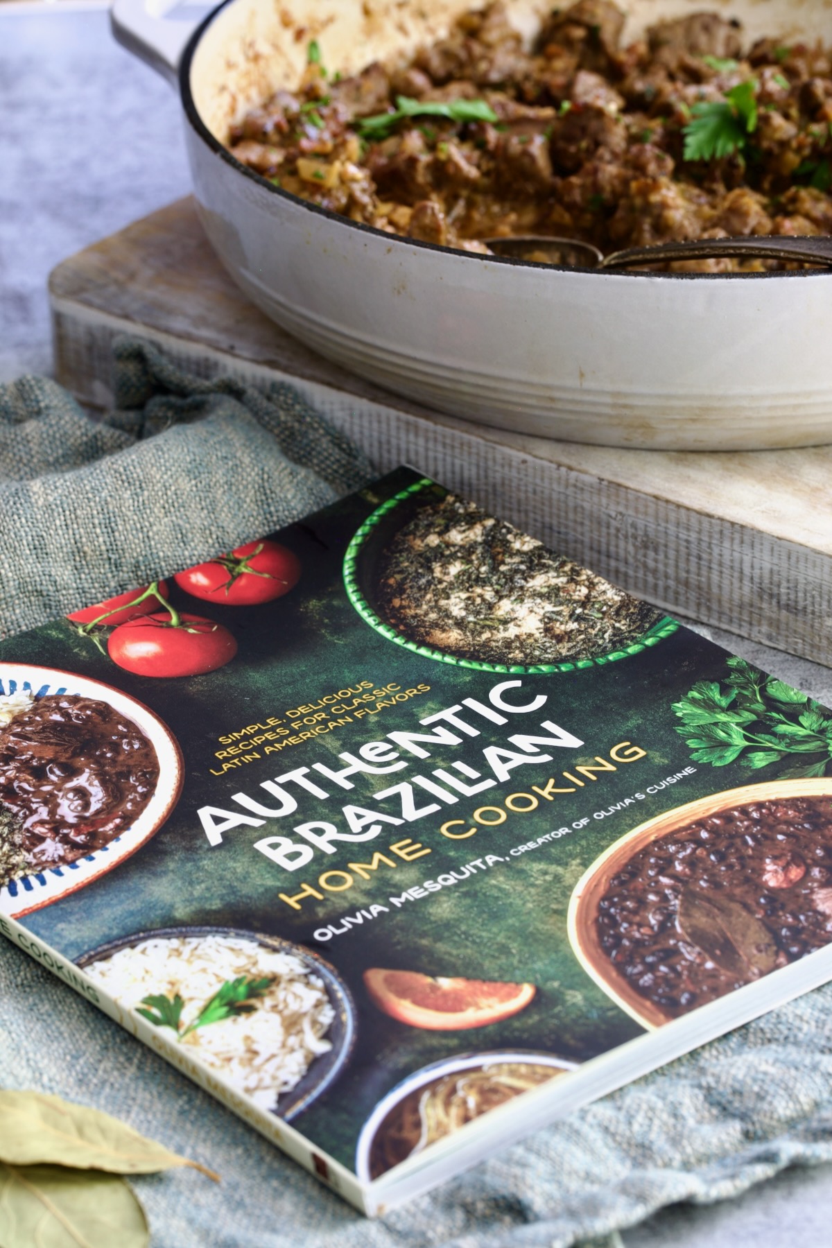 Authentic Brazilian Home Cooking cookbook with beef tips.