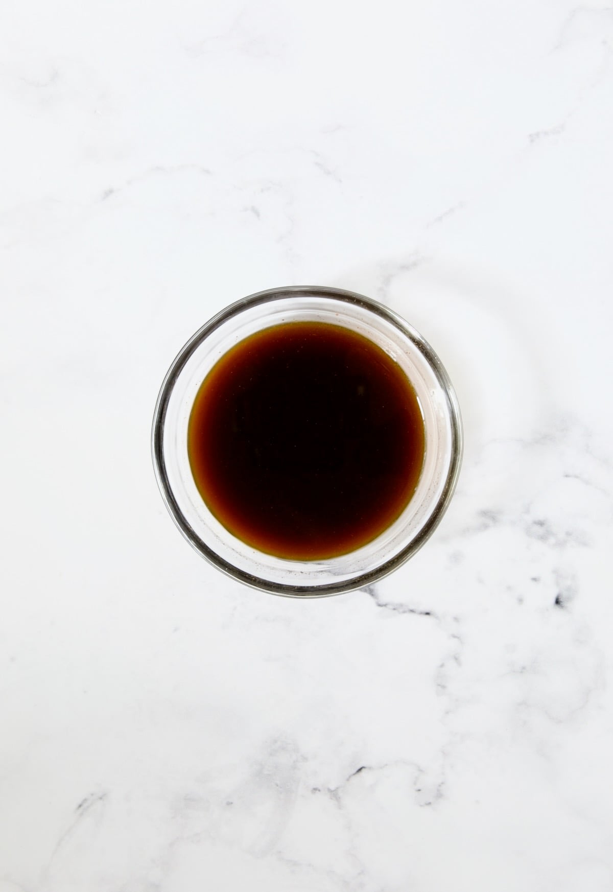 Sauce for Thai Basil Beef in glass bowl.