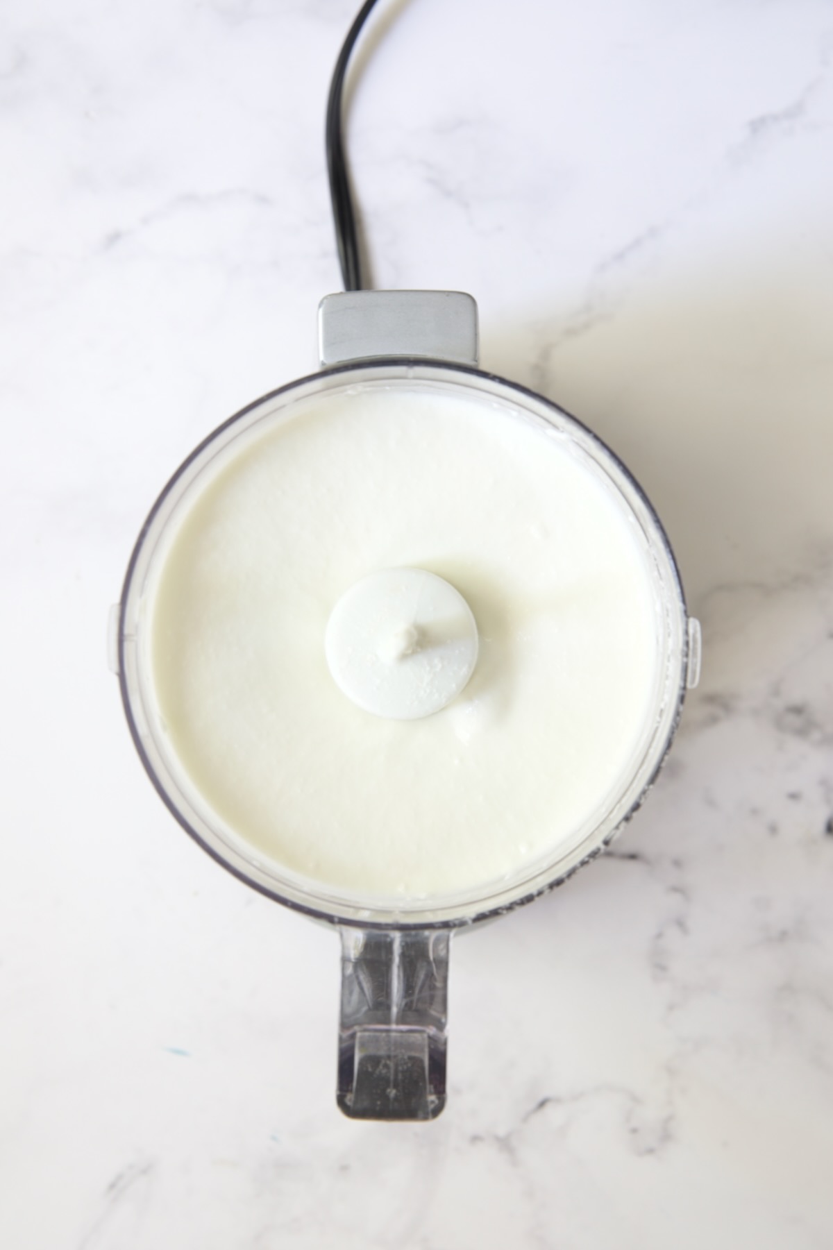 Ricotta and cottage cheese whipped together in mini food processor.