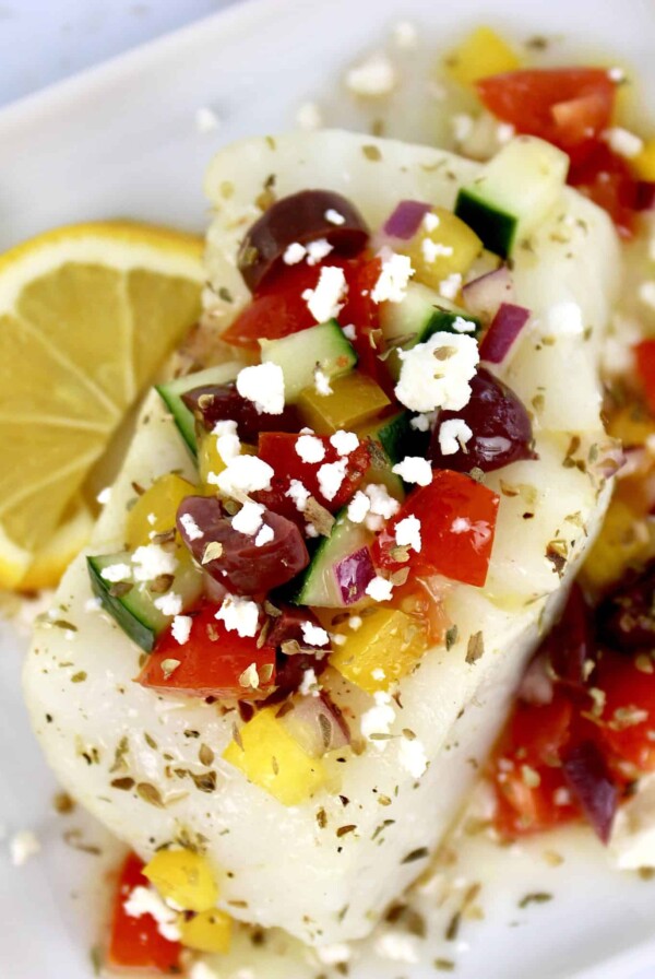 Baked Cod with Greek Salsa