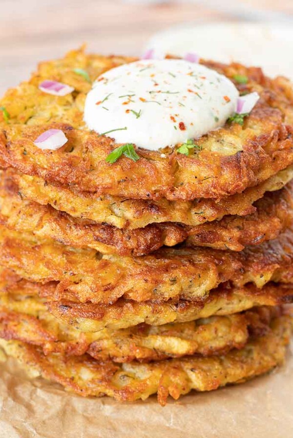 Stack of Potato Latkes.