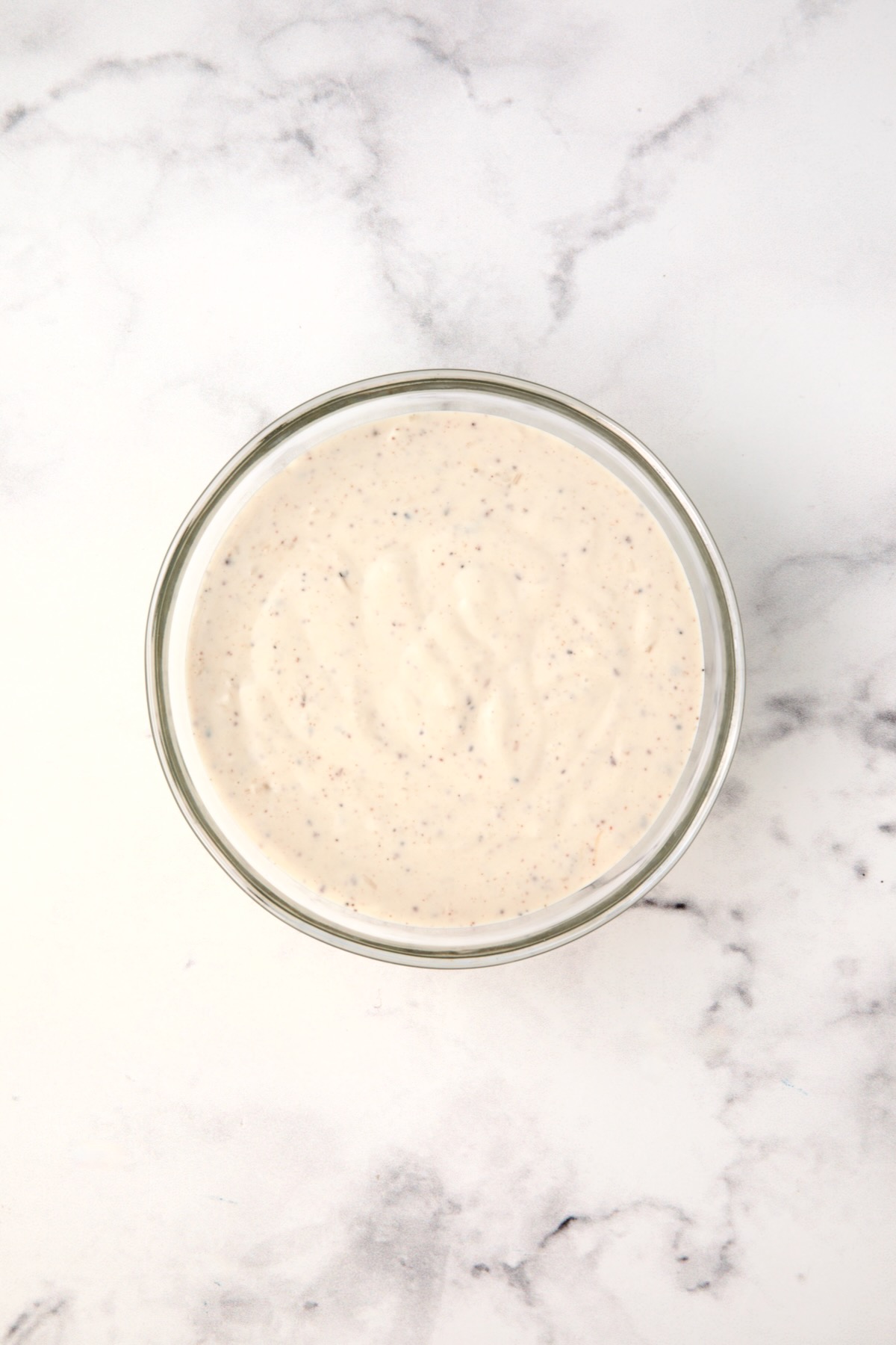 Caesar Dip in glass bowl.