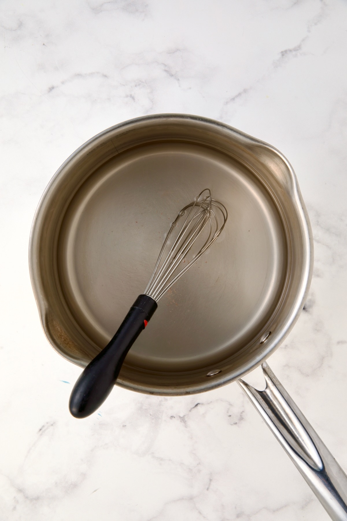 Brine for beets in stainless steel saucepan.